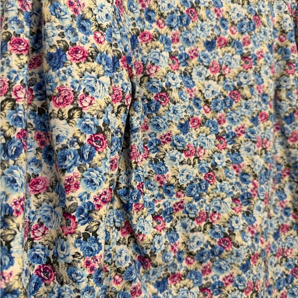 Nasty Gal Blue Floral Long Sleeve Blouse - Picture 2 of 5